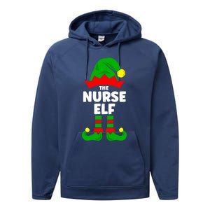 The Nurse Elf Funny Christmas Matching Decorations Family Cool Gift Performance Fleece Hoodie