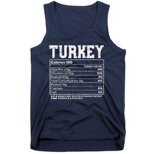 Turkey Nutritional Facts Thanksgiving Food Recipe Family Tank Top