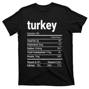 Turkey Nutrition Facts Thanksgiving Costume T-Shirt