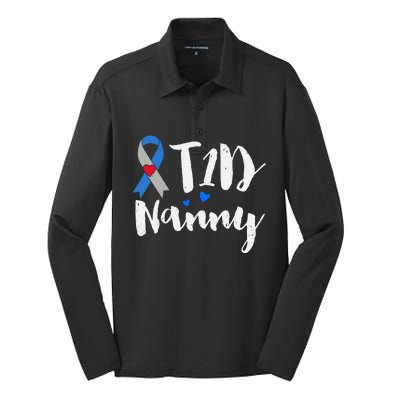 T1d Nanny Funny Gift Type 1 Diabetes Awareness Funny Gift Silk Touch Performance Long Sleeve Polo