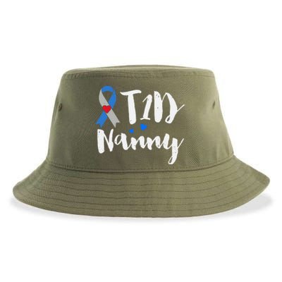 T1d Nanny Funny Gift Type 1 Diabetes Awareness Funny Gift Sustainable Bucket Hat