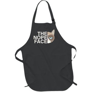 The Nope Face | Funny Lazy Cat Joke Hoodie for & Wo Full-Length Apron With Pockets