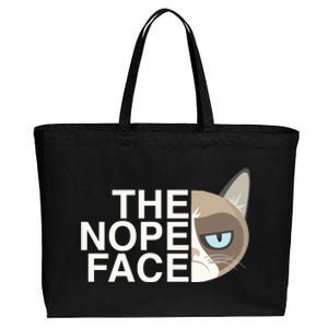 The Nope Face | Funny Lazy Cat Joke Hoodie for & Wo Cotton Canvas Jumbo Tote