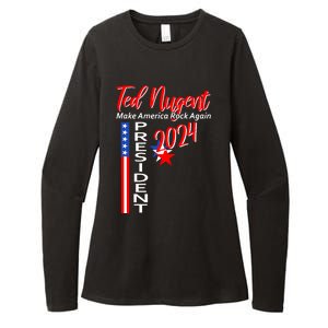 Ted Nugent For President 2024 Front & Back Motor City Madman Womens CVC Long Sleeve Shirt