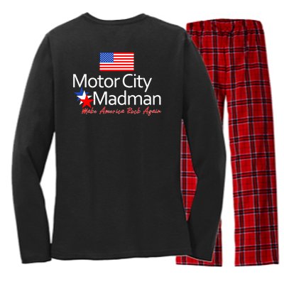 Ted Nugent For President 2024 Front & Back Motor City Madman Women's Long Sleeve Flannel Pajama Set 