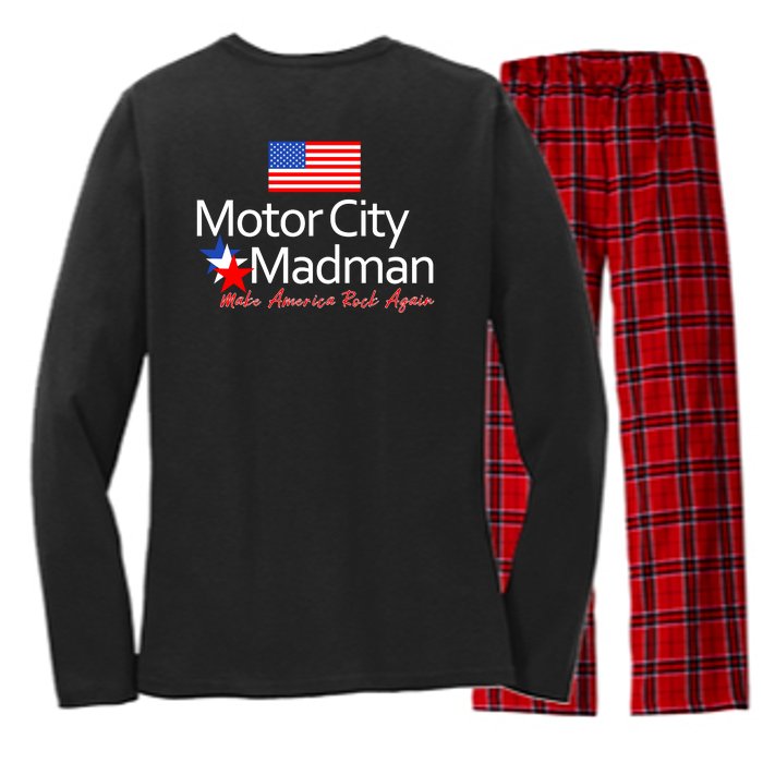 Ted Nugent For President 2024 Front & Back Motor City Madman Women's Long Sleeve Flannel Pajama Set 