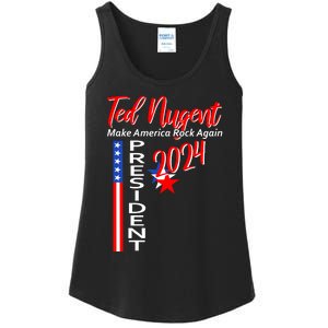 Ted Nugent For President 2024 Front & Back Motor City Madman Ladies Essential Tank