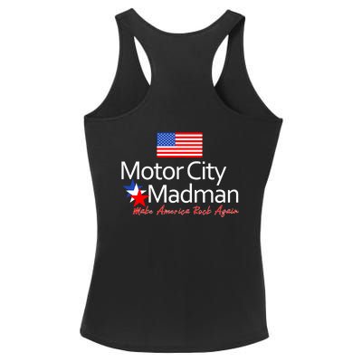 Ted Nugent For President 2024 Front & Back Motor City Madman Ladies PosiCharge Competitor Racerback Tank