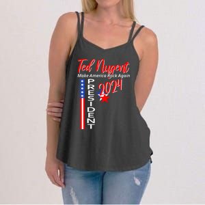 Ted Nugent For President 2024 Front & Back Motor City Madman Women's Strappy Tank