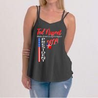 Ted Nugent For President 2024 Front & Back Motor City Madman Women's Strappy Tank