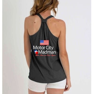 Ted Nugent For President 2024 Front & Back Motor City Madman Women's Knotted Racerback Tank