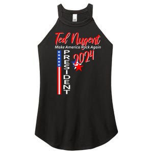 Ted Nugent For President 2024 Front & Back Motor City Madman Women's Perfect Tri Rocker Tank