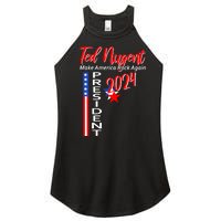 Ted Nugent For President 2024 Front & Back Motor City Madman Women's Perfect Tri Rocker Tank