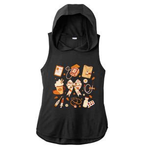 Thankful Nurse Fall Stethoscope Coquette Bow Thanksgiving Gift Ladies PosiCharge Tri-Blend Wicking Draft Hoodie Tank