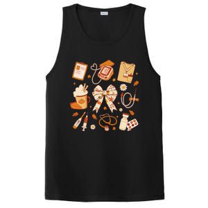 Thankful Nurse Fall Stethoscope Coquette Bow Thanksgiving Gift PosiCharge Competitor Tank