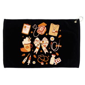 Thankful Nurse Fall Stethoscope Coquette Bow Thanksgiving Gift Grommeted Golf Towel