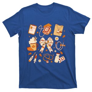 Thankful Nurse Fall Stethoscope Coquette Bow Thanksgiving Gift T-Shirt