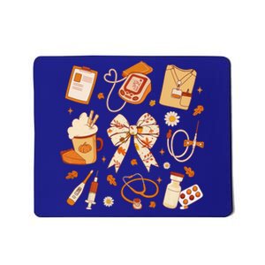 Thankful Nurse Fall Stethoscope Coquette Bow Thanksgiving Gift Mousepad