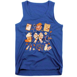 Thankful Nurse Fall Stethoscope Coquette Bow Thanksgiving Gift Tank Top