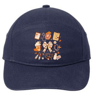 Thankful Nurse Fall Stethoscope Coquette Bow Thanksgiving Gift 7-Panel Snapback Hat