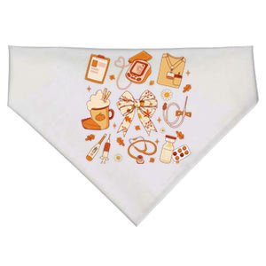 Thankful Nurse Fall Stethoscope Coquette Bow Thanksgiving Gift USA-Made Doggie Bandana