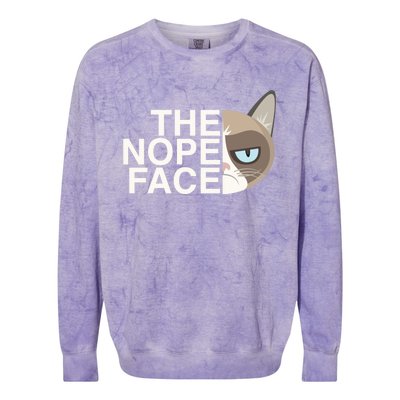 The Nope Face | Funny Lazy Cat Joke Hoodie for & Wo Colorblast Crewneck Sweatshirt