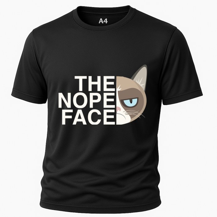 The Nope Face | Funny Lazy Cat Joke Hoodie for & Wo Cooling Performance Crew T-Shirt