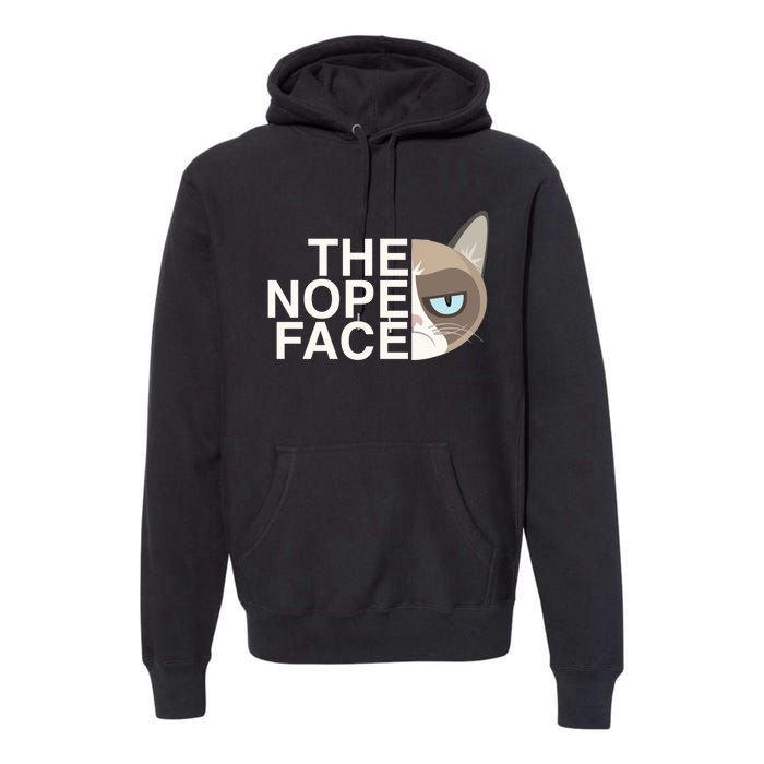 The Nope Face | Funny Lazy Cat Joke Hoodie for & Wo Premium Hoodie