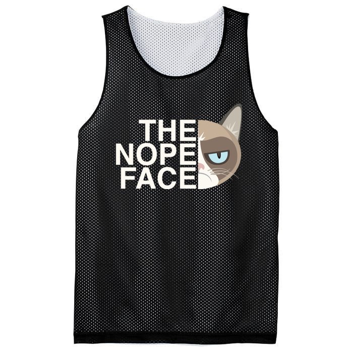 The Nope Face | Funny Lazy Cat Joke Hoodie for & Wo Mesh Reversible Basketball Jersey Tank