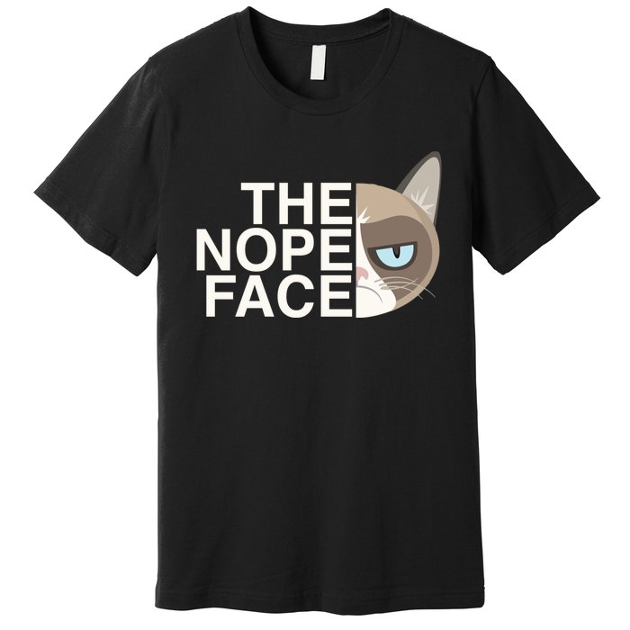 The Nope Face | Funny Lazy Cat Joke Hoodie for & Wo Premium T-Shirt