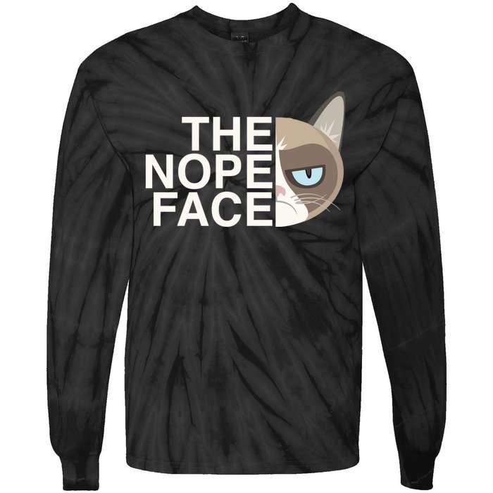 The Nope Face | Funny Lazy Cat Joke Hoodie for & Wo Tie-Dye Long Sleeve Shirt