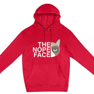 The Nope Face | Funny Lazy Cat Joke Hoodie for & Wo Premium Pullover Hoodie