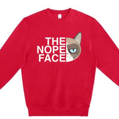 The Nope Face | Funny Lazy Cat Joke Hoodie for & Wo Premium Crewneck Sweatshirt