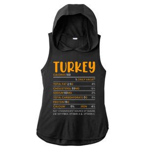 TURKEY NUTRITION FACTS Funny Thanksgiving Christmas Food Ladies PosiCharge Tri-Blend Wicking Draft Hoodie Tank