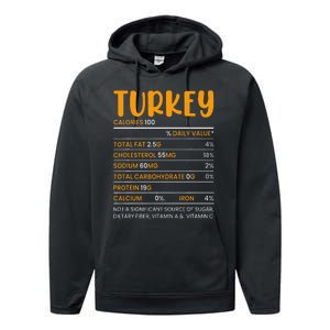 TURKEY NUTRITION FACTS Funny Thanksgiving Christmas Food Performance Fleece Hoodie