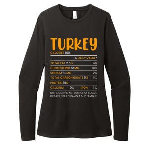 TURKEY NUTRITION FACTS Funny Thanksgiving Christmas Food Womens CVC Long Sleeve Shirt