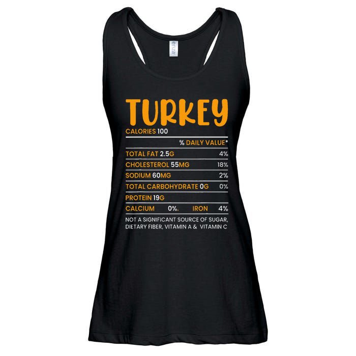 TURKEY NUTRITION FACTS Funny Thanksgiving Christmas Food Ladies Essential Flowy Tank