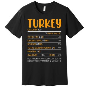 TURKEY NUTRITION FACTS Funny Thanksgiving Christmas Food Premium T-Shirt