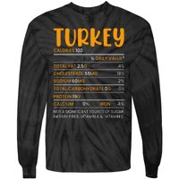 TURKEY NUTRITION FACTS Funny Thanksgiving Christmas Food Tie-Dye Long Sleeve Shirt