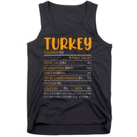 TURKEY NUTRITION FACTS Funny Thanksgiving Christmas Food Tank Top