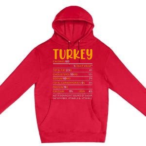 TURKEY NUTRITION FACTS Funny Thanksgiving Christmas Food Premium Pullover Hoodie