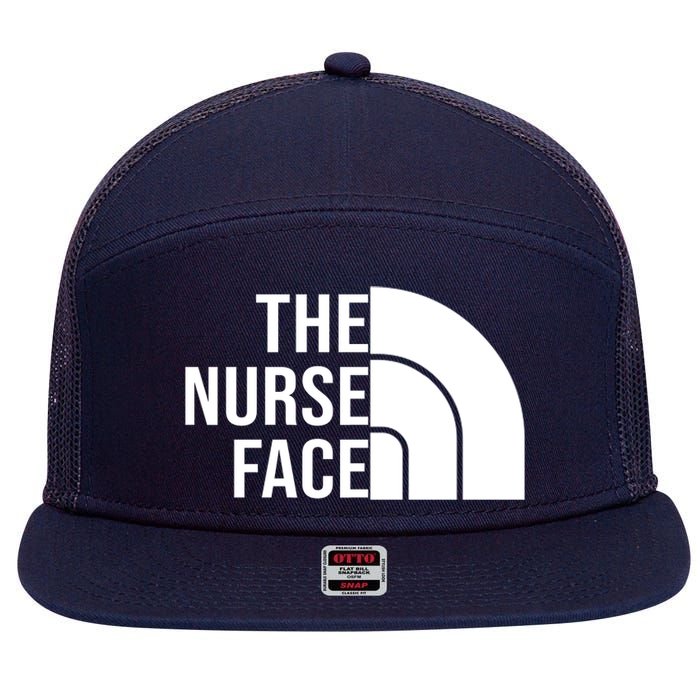 The Nurse Face Gift For Nurse 7 Panel Mesh Trucker Snapback Hat