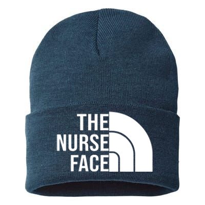 The Nurse Face Gift For Nurse Sustainable Knit Beanie