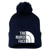 The Nurse Face Gift For Nurse Pom Pom 12in Knit Beanie