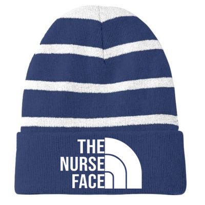 The Nurse Face Gift For Nurse Striped Beanie with Solid Band