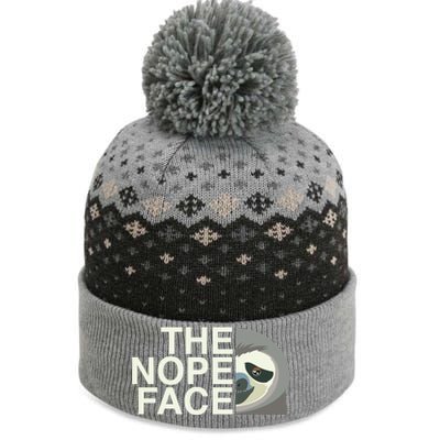 The Nope Face Funny Lazy Sloth Face Gift The Baniff Cuffed Pom Beanie