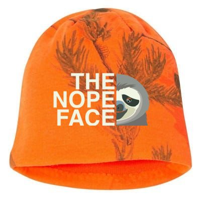 The Nope Face Funny Lazy Sloth Face Gift Kati - Camo Knit Beanie