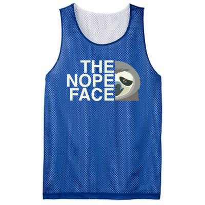 The Nope Face Funny Lazy Sloth Face Gift Mesh Reversible Basketball Jersey Tank