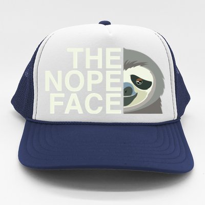 The Nope Face Funny Lazy Sloth Face Gift Trucker Hat