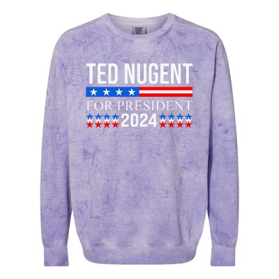 Ted Nugent For President 2024 Colorblast Crewneck Sweatshirt